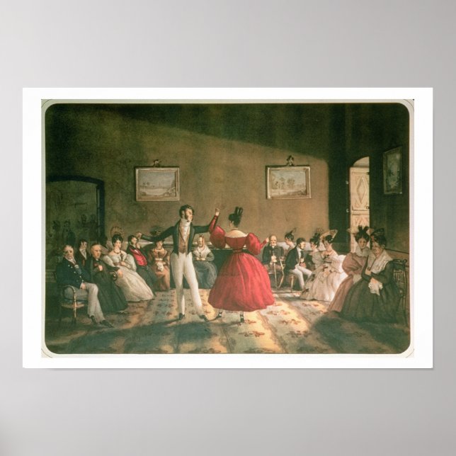 Affiche Dance dans un salon à Buenos Aires, c.1831 (w/c (Devant)