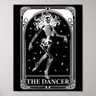 Affiche Dancer Carte Tarot Squelette Danser Fille Enseigna