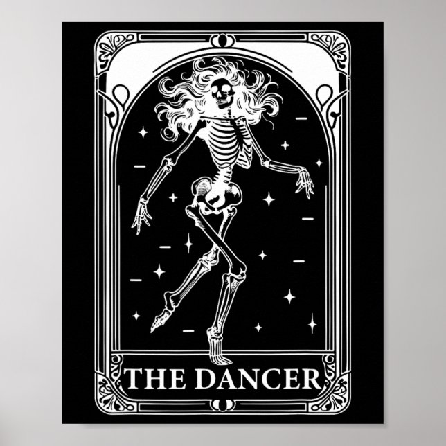 Affiche Dancer Carte Tarot Squelette Danser Fille Enseigna (Devant)