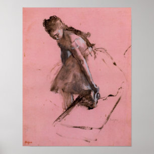 Affiche Dancer slipping on her shoe by Edgar Degas