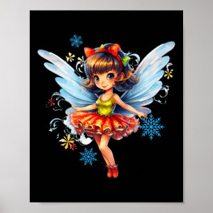 Affiche Dancing Christmas Fairy Cute Fée Noël