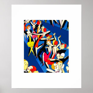 Affiche Dancing Couples Vintage Art Deco