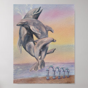 Affiche Dancing Dolphins