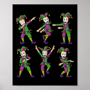 Affiche Dancing Jokers Mardi Gras Fun Boys Girls