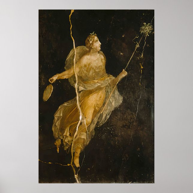 Affiche Dancing Maenad Art Print Ancient Roman Fresco (Devant)