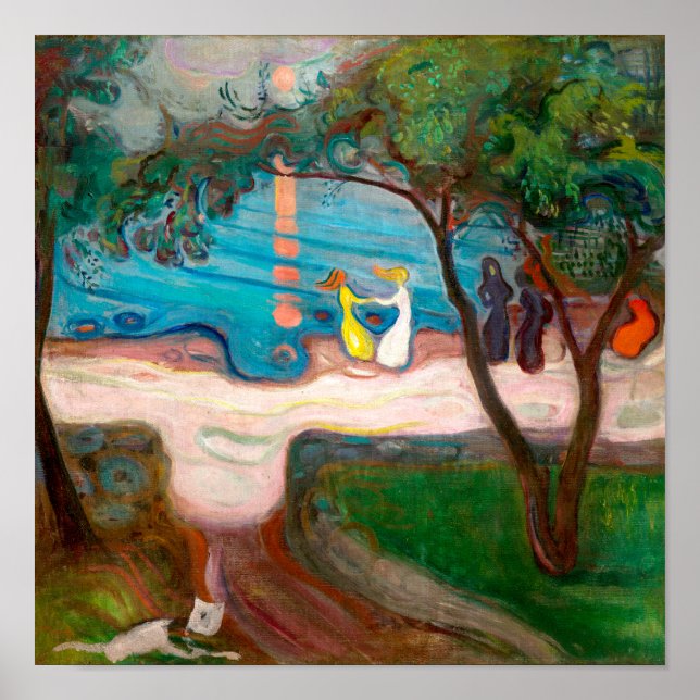 Affiche Dancing on a Shore | Edvard Munch | (Devant)