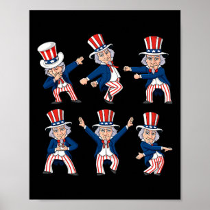 Affiche Dancing Oncle Sam 4 juillet Dance Challenge Garçon