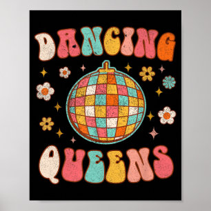 Affiche Dancing Queen Retro Bridesmaids 70's Disco Bachelo