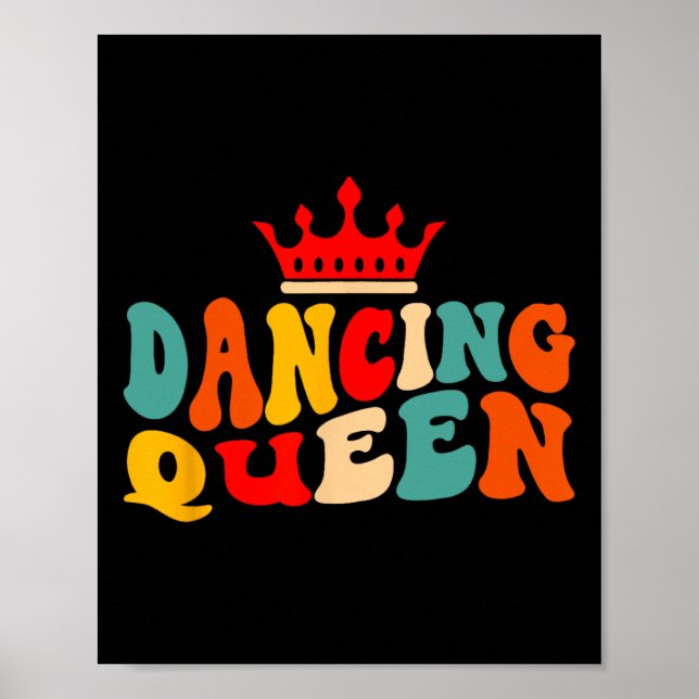 Affiche Dancing Queen Retro les années 70 Disco Thème 70's (Devant)