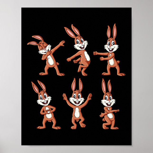 Affiche Dancing Rabbits Défi de danse du jour de Pâques Ga (Devant)