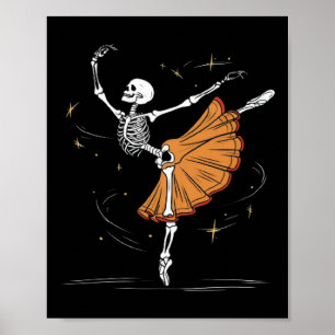 Affiche Dancing Skeleton Byllerina Byllet Dance Halloween