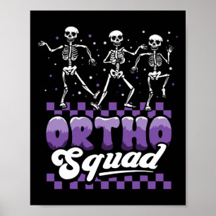 Affiche Dancing Skeleton Ortho Squad Nurse Salle Orthopédi