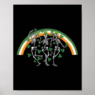 Affiche Dancing Skeleton St Paddy's Day Irish Beer Drinkin