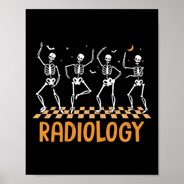 Affiche Dancing Skeleton Technicien en radiologie Xray Tec (Devant)