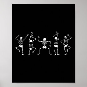 Affiche Dancing Skeletons Amusants Halloween Citrouille Sp