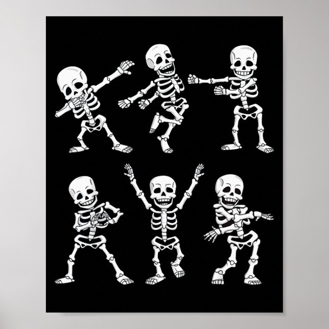 Affiche Dancing Skeletons Dance Challenge Boys Girl Kids H (Devant)