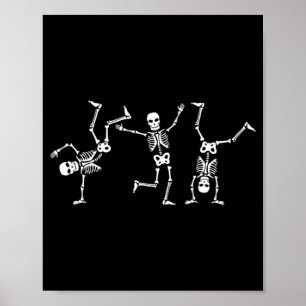 Affiche Dancing Skeletons Dance Challenge Halloween effray