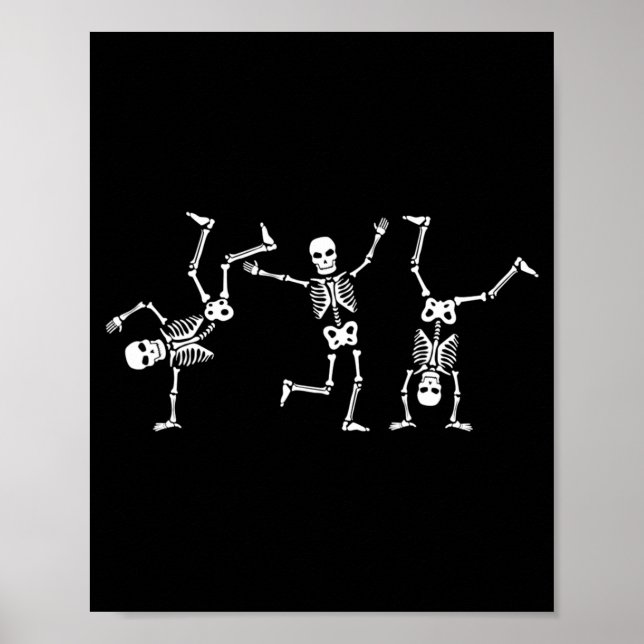 Affiche Dancing Skeletons Dance Challenge Halloween effray (Devant)