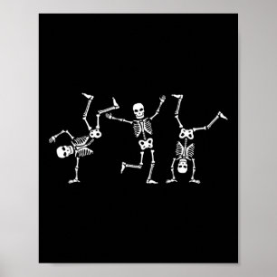 Affiche Dancing Skeletons Dance Challenge Halloween effray