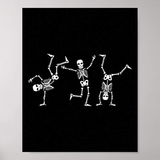 Affiche Dancing Skeletons Dance Challenge Halloween effray (Devant)