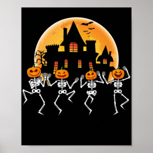 Affiche Dancing Skeletons Dance Challenge Halloween effray