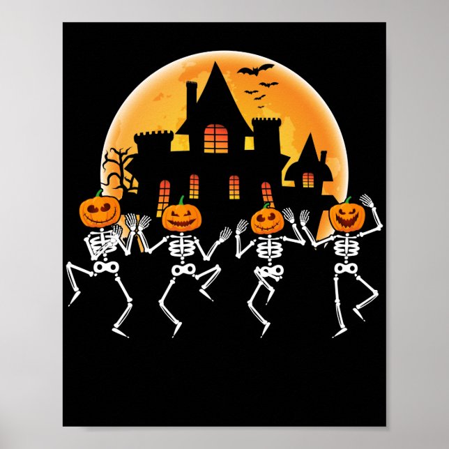 Affiche Dancing Skeletons Dance Challenge Halloween effray (Devant)