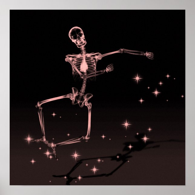 Affiche Dancing X-Ray Skeleton - Rouge (Devant)
