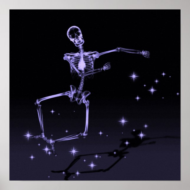 Affiche Dancing X-Ray Skeleton - Violet (Devant)