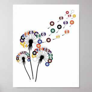 Affiche Dandelion Billiard Chemise Billiard Joueur Femme B