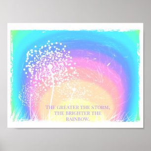 Affiche Dandelion coloré Gradient arc-en-ciel Motivationne