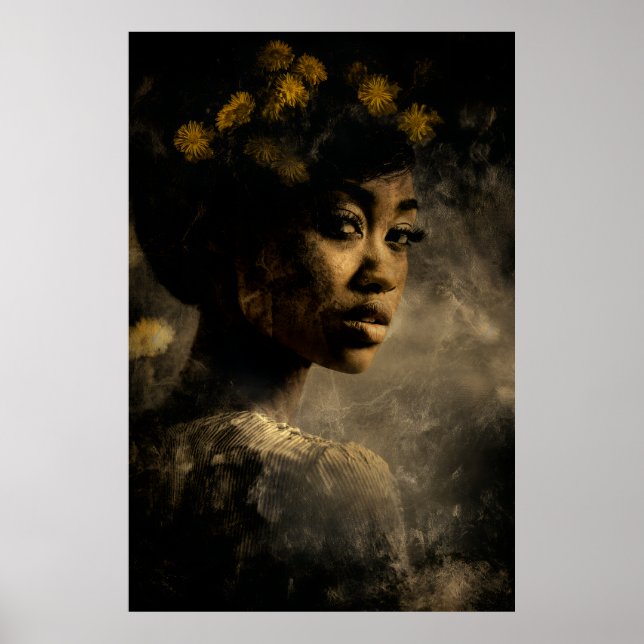 Affiche Dandelion Crown Melanin Glow Portrait (Devant)