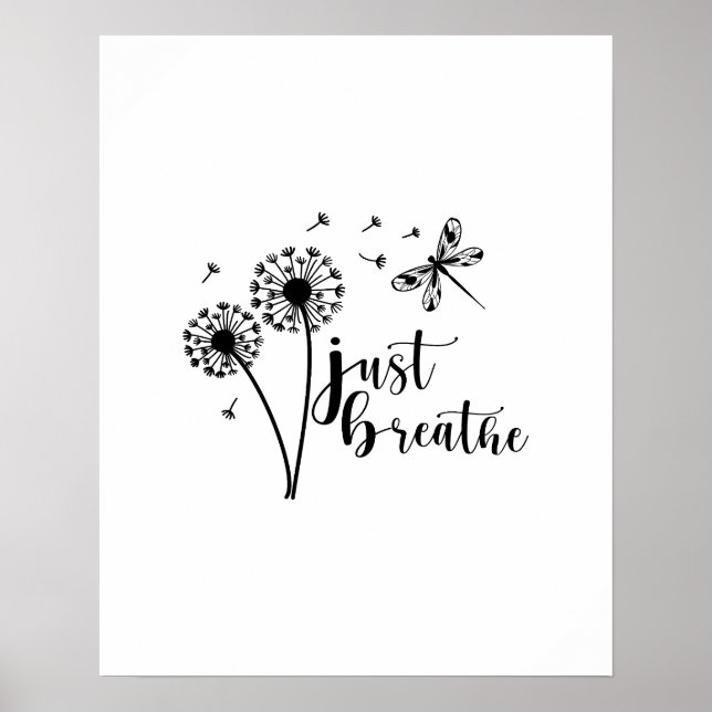 Affiche Dandelion Dragonfly Just Breathe (Devant)