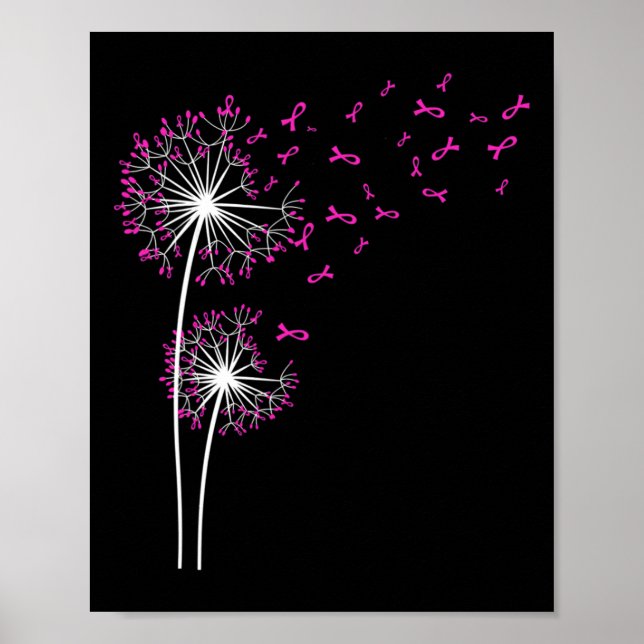 Affiche Dandelion Faith Hope Love Cancer du sein Sensibili (Devant)