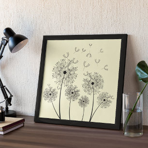 Affiche Dandelion Line Art
