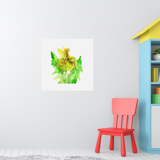 Affiche Dandelion Peinture d'aquarelle de fée (Pépinière 1)