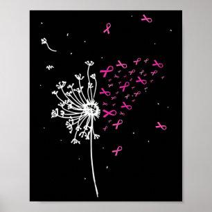 Affiche Dandelion Pink Ribbon Cool Sensibilisation au canc