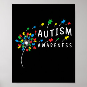 Affiche Dandelion Puzzle Pièce Cool Autisme Garçons Enfant