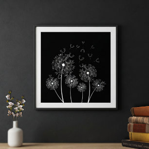 Affiche Dandelions blancs en ligne art
