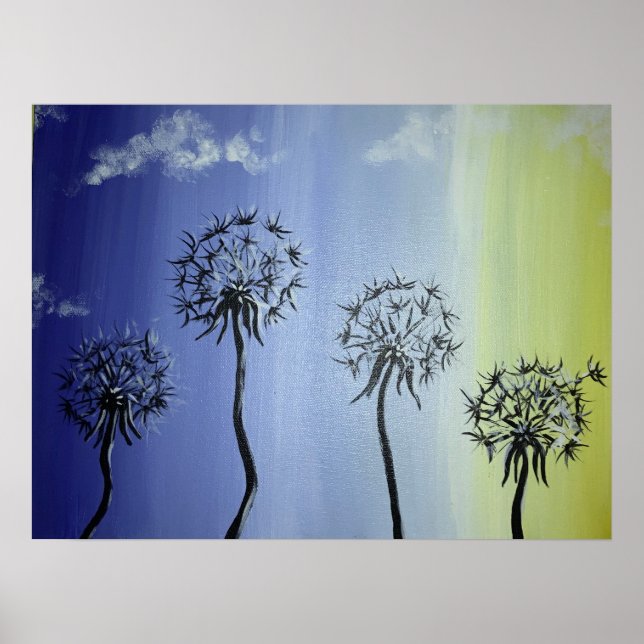 Affiche Dandelions et ciel (Devant)