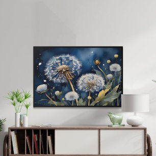 Affiche Dandelions étonnants dans Nightsky AI Art