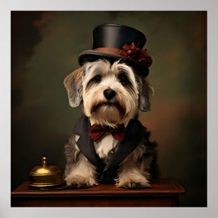 Affiche Dandie Dinmont Terrier Attire victorienne