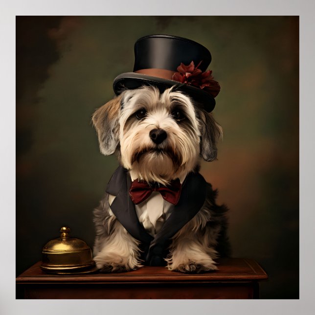 Affiche Dandie Dinmont Terrier Attire victorienne (Devant)