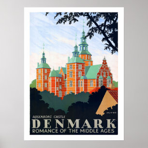 Affiche Danemark, château de Rosenborg, romance médiévale