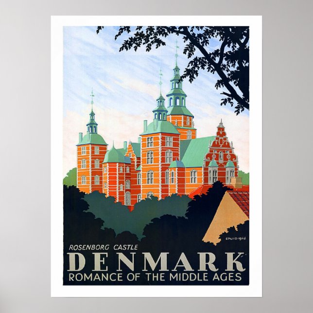 Affiche Danemark, château de Rosenborg, romance médiévale (Devant)