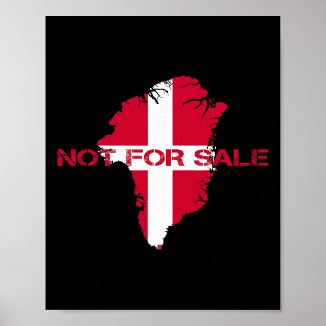 Affiche Danemark Drapeau Le Groenland n'est pas à vendre A (Devant)