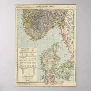 Affiche Danemark, Norvège du Sud