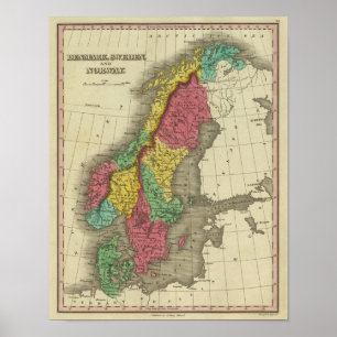 Affiche Danemark, Suède Et Norvège