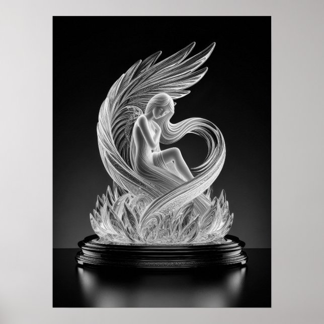 Affiche d'ange de cristal numérique AI (Devant)