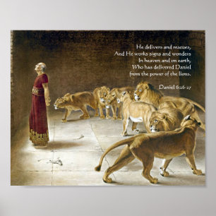 Affiche Daniel dans la Bible du Lion Verse Art Scripture