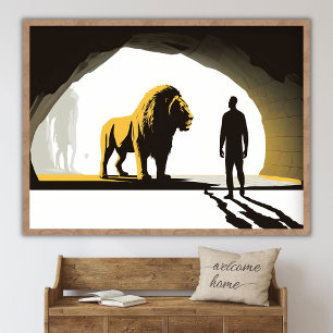 Affiche Daniel dans la fosse aux lions, Art biblique Jésus